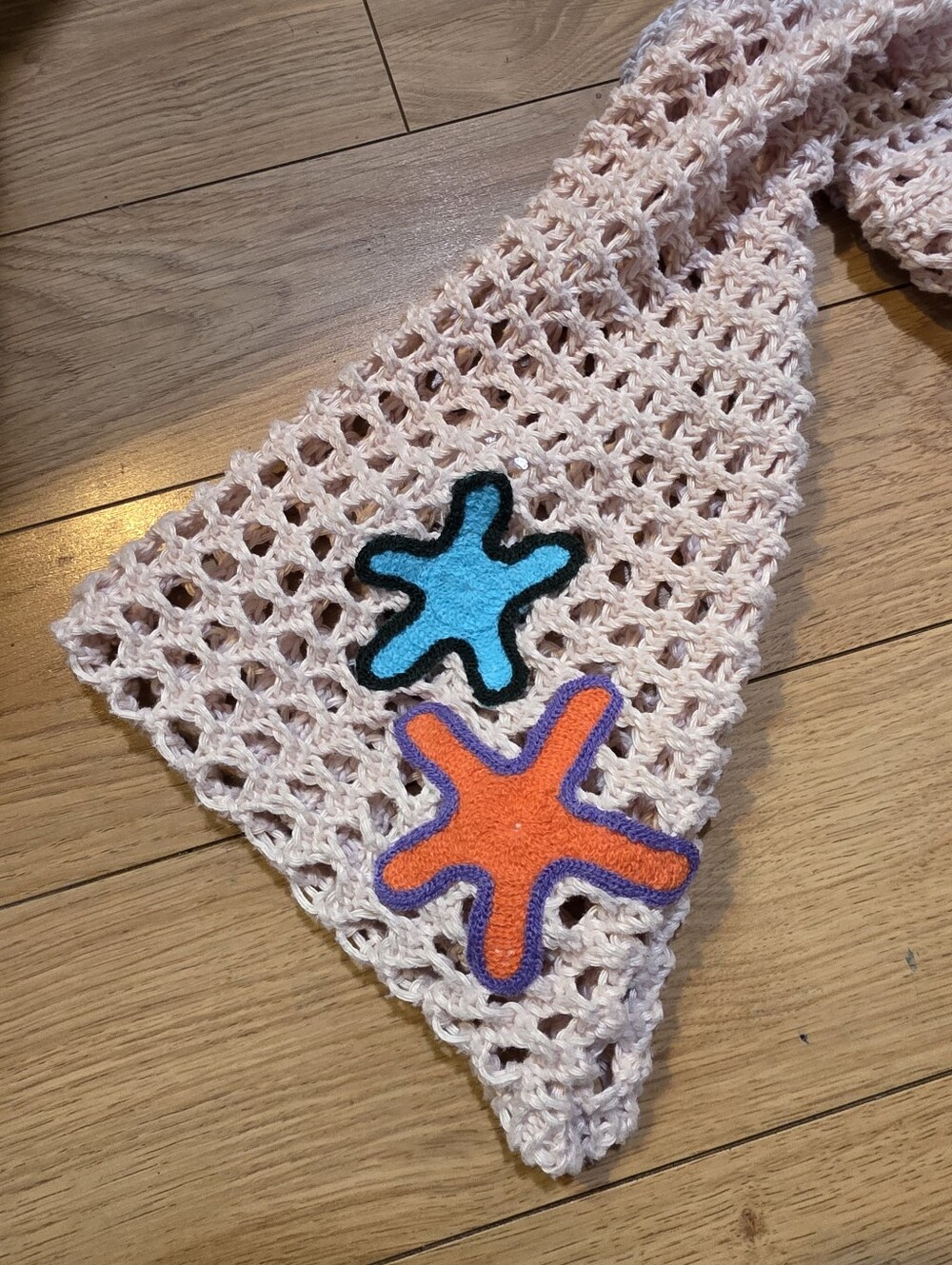 Crocheted Open Knit Bell Sleeve Shrug- L - Picture 5 of 8